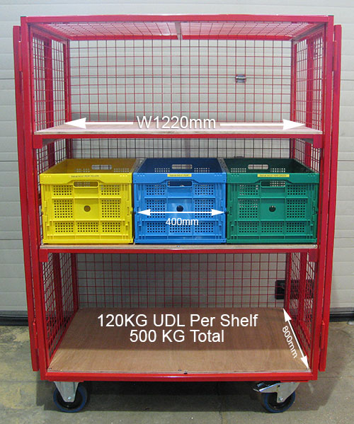 Stak-Red Mobile Mesh Security Cages With Adjustable Shelves - StakRed Mobile Cage 5