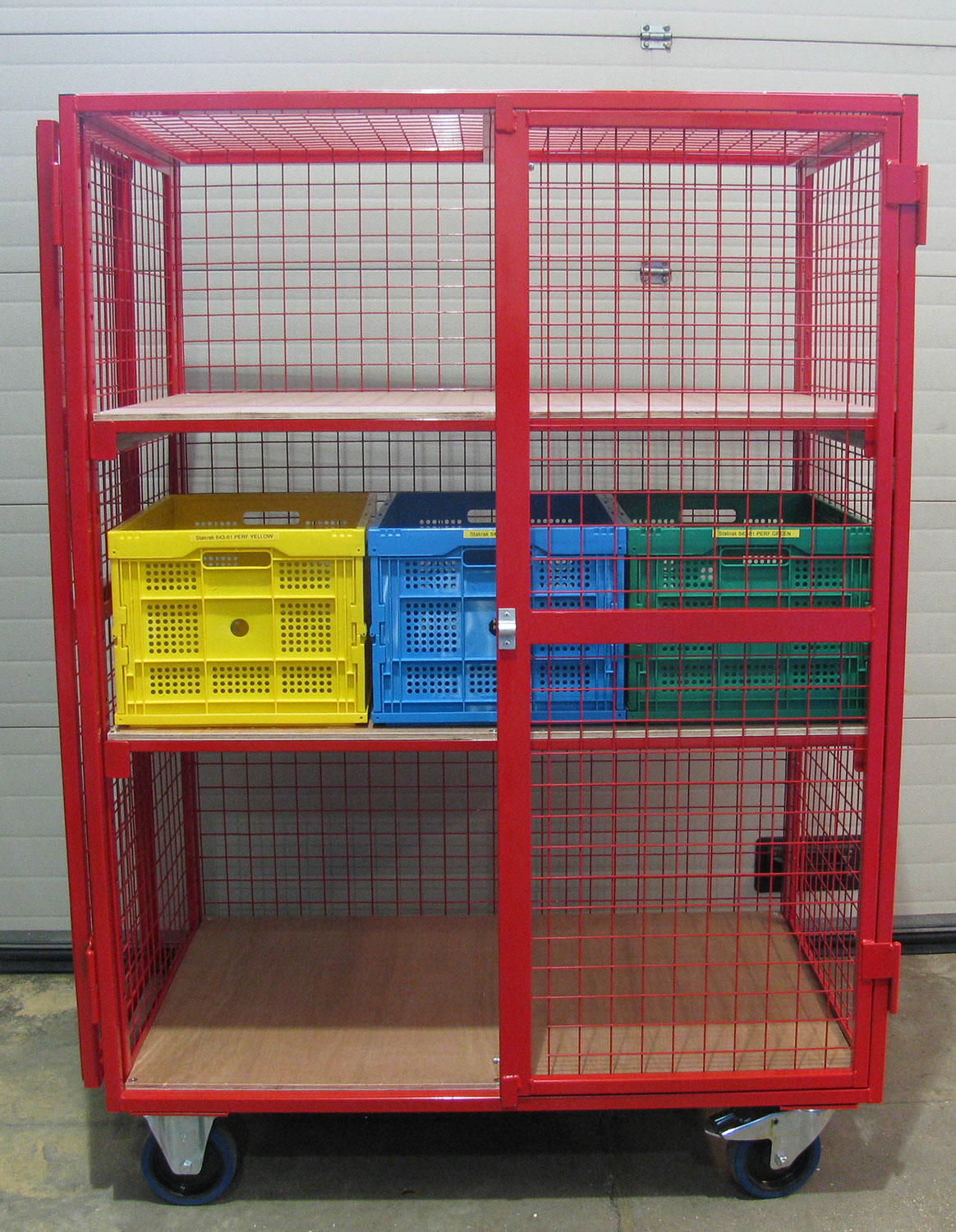 Stak-Red Mobile Mesh Security Cages With Adjustable Shelves - StakRed Mobile Cage 81