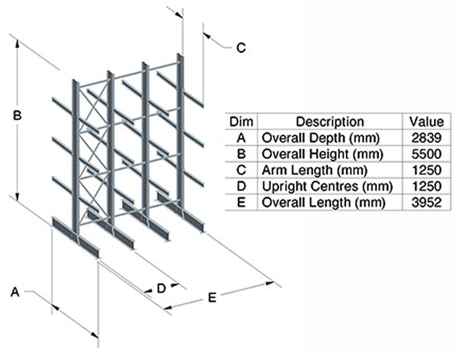 Cantilever racking - timber rack doubled sided