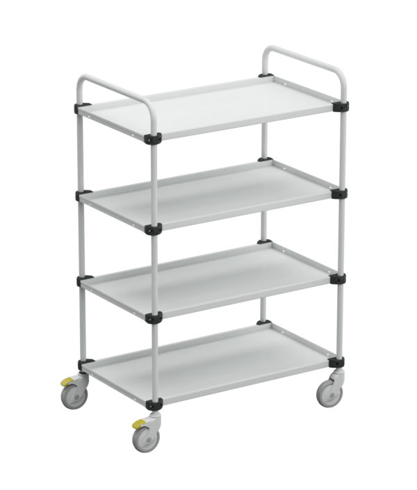 Adjustable Trolleys - Adjustable 4 shelf trolley TRTA4104 TRTA5104 hires clean