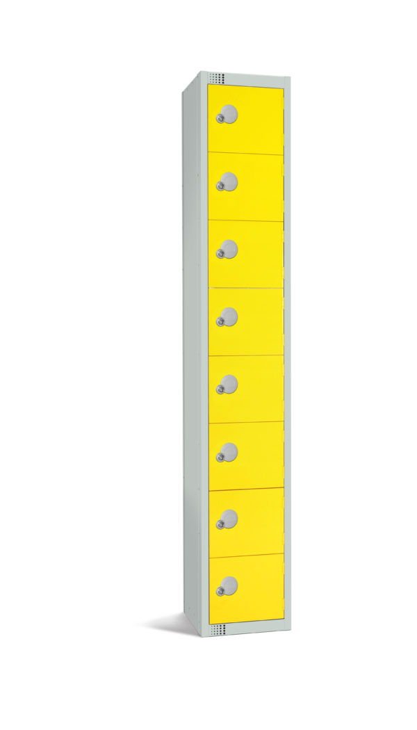 Economy Lockers - Eight Door Yellow scaled