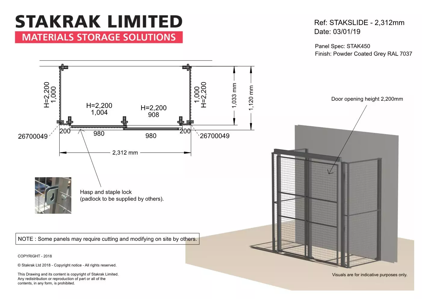 Stak-Slide - STAKSLIDE 2312mm