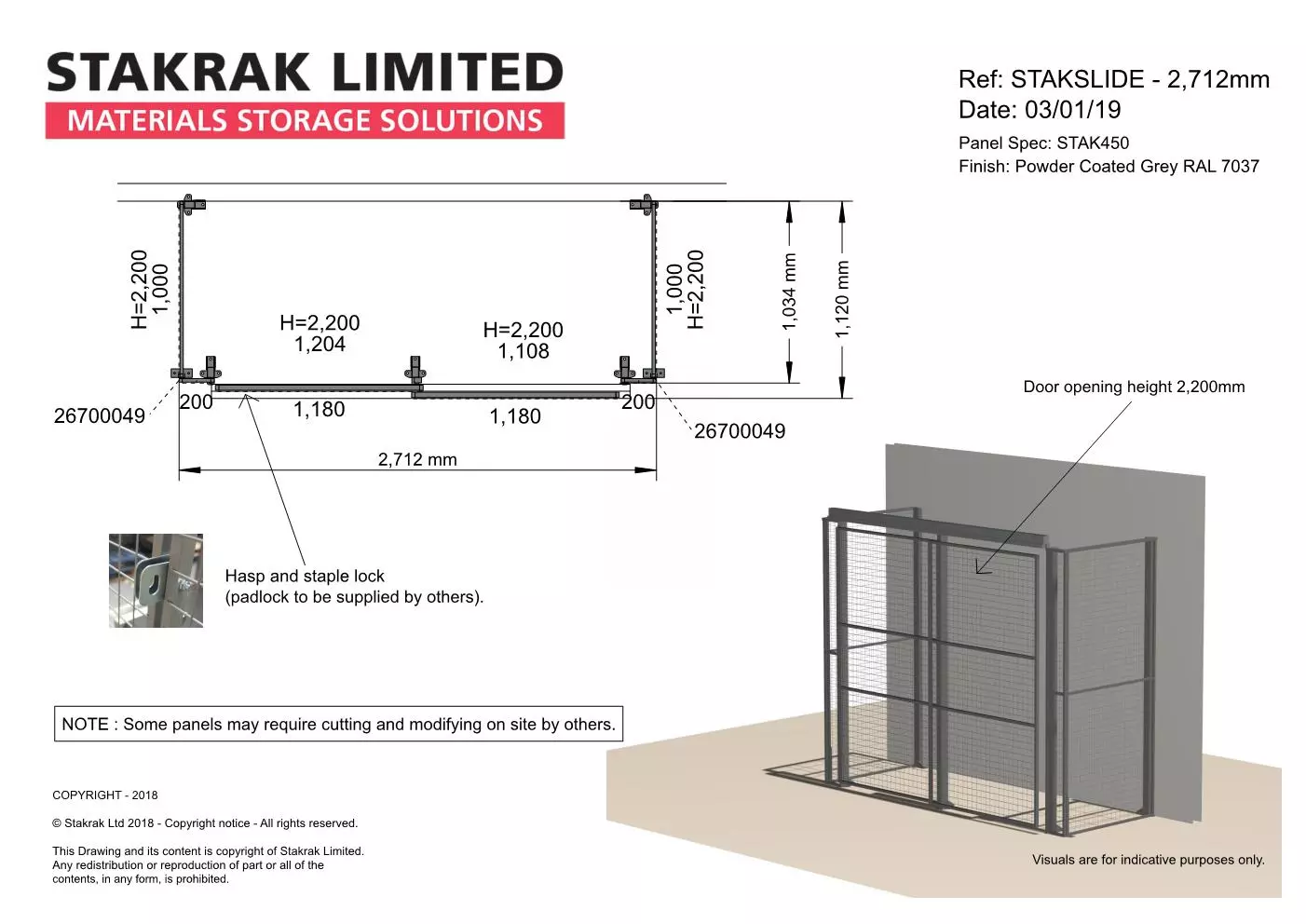 Stak-Slide - STAKSLIDE 2712mm