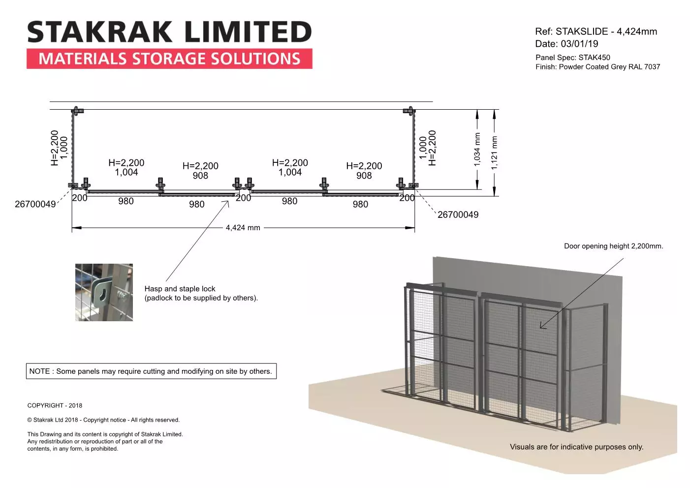 Stak-Slide - STAKSLIDE 4424mm