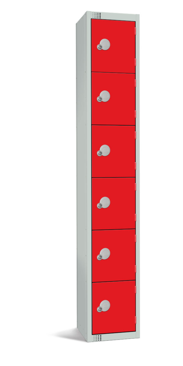 Economy Lockers - Six Door Red scaled