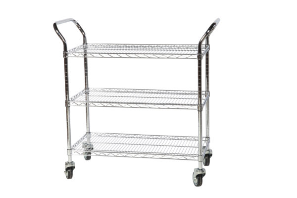 Standard Chrome Trolleys - chrome wire 3 tier trolley scaled