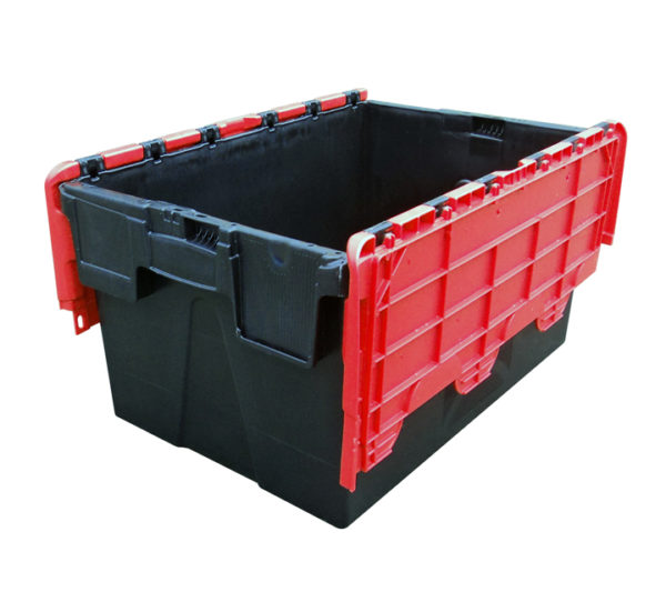 Recycled Plastic Attached Lid Containers - 52.7 Litres
