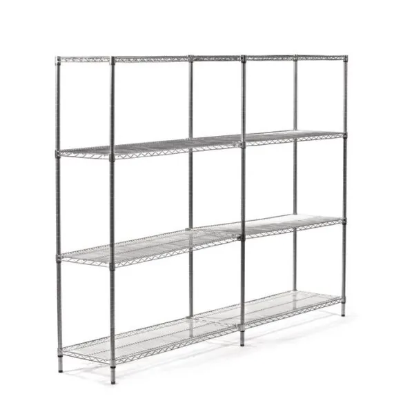 Chrome wire shelving, 1625mm high 4 shelf add-on unit - PGRP 807281 PG